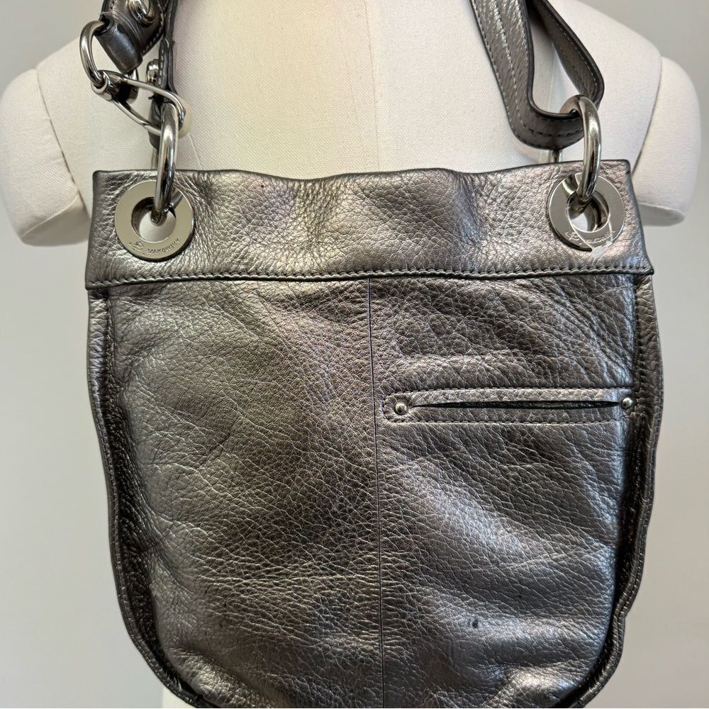 B. Makowsky Leather Pebble Sling Crossbody Convertible Bag - Picture 5 of 12